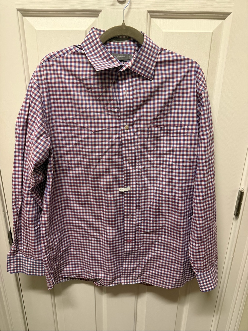 Daniel Cremieux Men's Purple and White Check Dress Shirt
